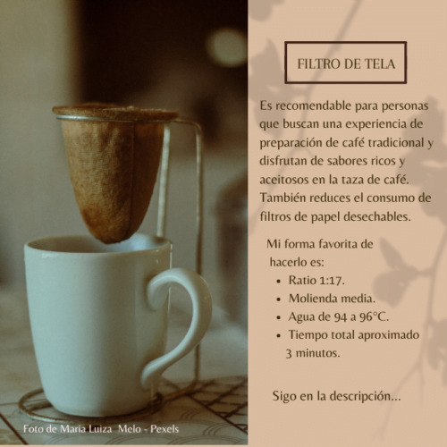 Café con filtro de tela